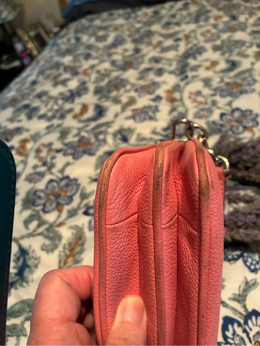 kate spade Pink Leather Crossbody with Chain Accents